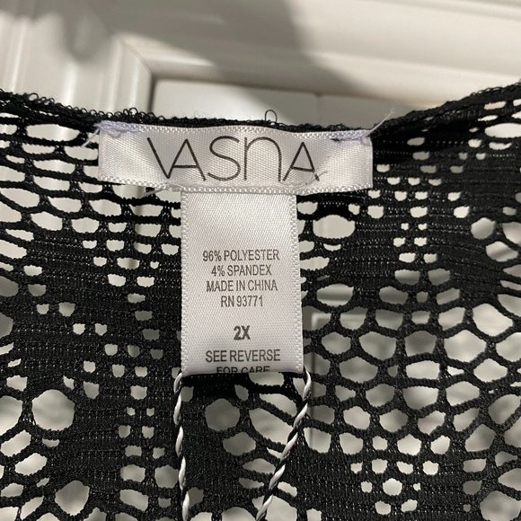 Plus Size Vasna Black Mesh Cardigan from Stein Mart - Picture 4 of 7